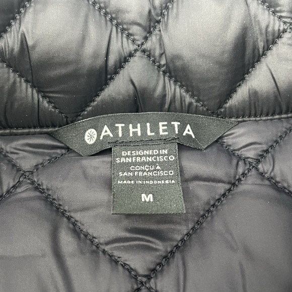 Athleta Whisper Featherless Puffer Vest Quilted Black Size Medium Women - Picture 5 of 8